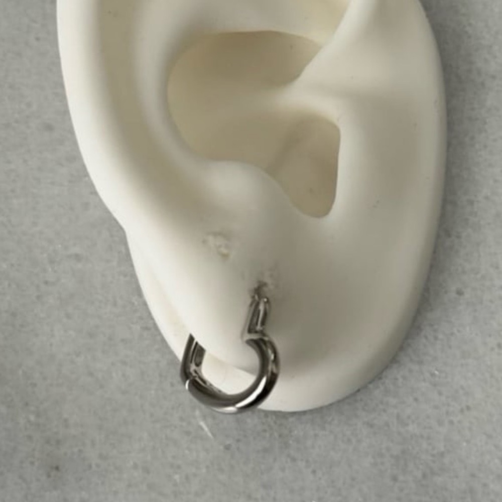 Sterling Silver Heart Huggie Hoop Earrings 

Brand New - Picture 3 of 5